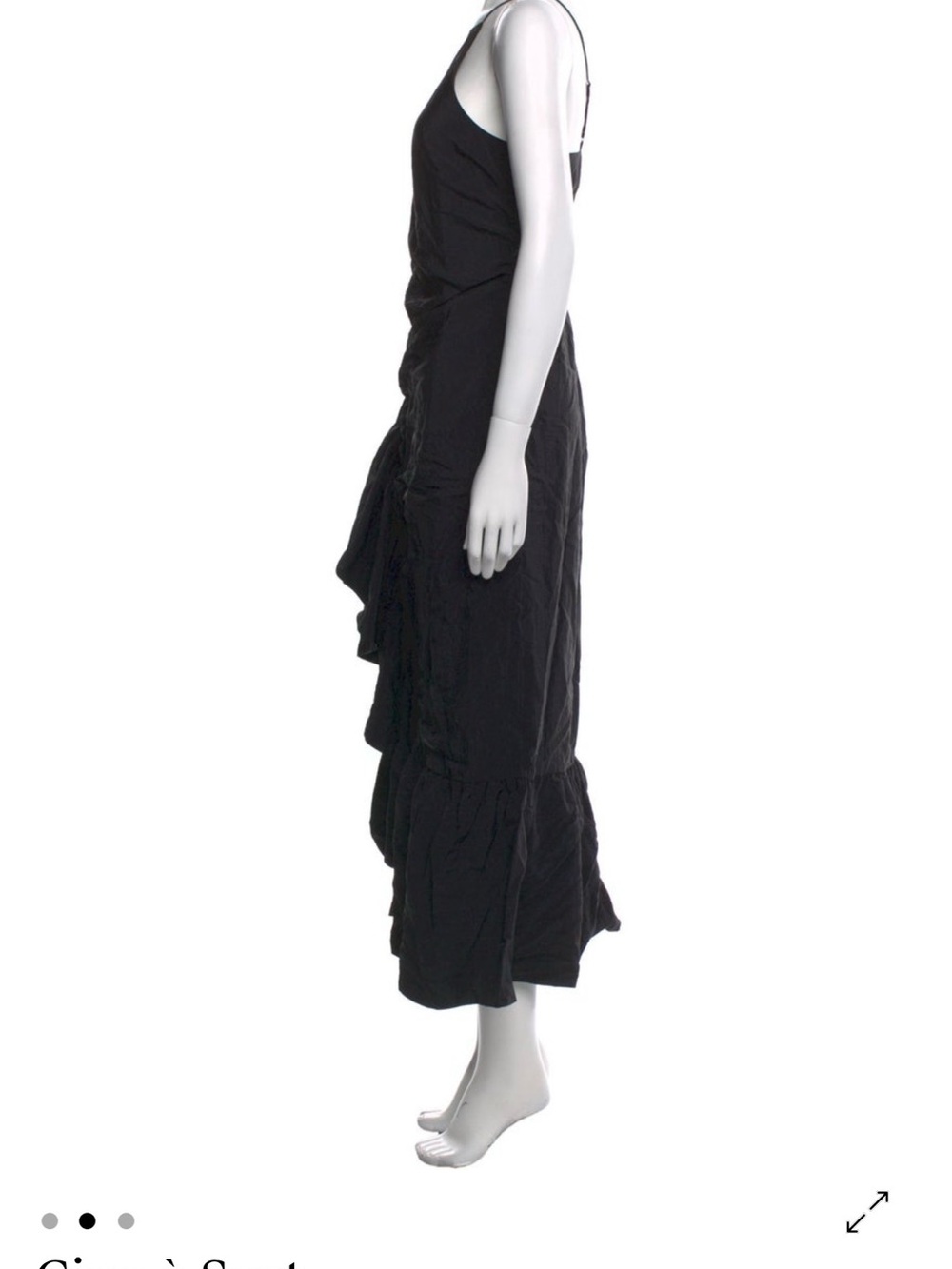 cinq a sept Black Halter Maxi Dress with Ruffle Detail - Picture 3 of 4